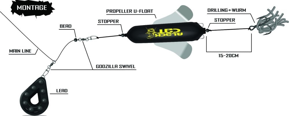 Black Cat Propeller U-Float Silent Meerval Dobber